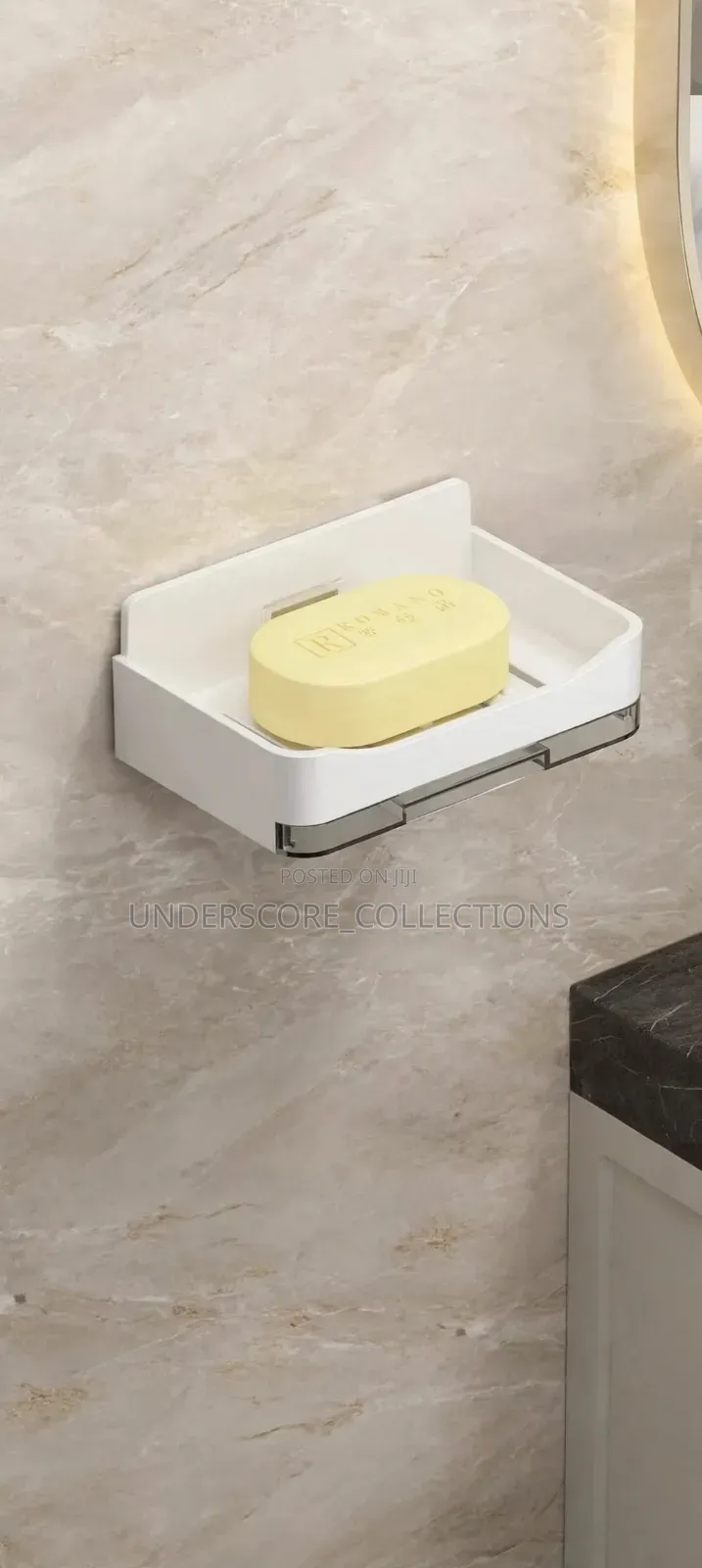 *Punch Free Wall Mounted ABS Soap Dish With Water Draining Tray*
