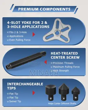 46 Pcs, Harmonic Balancer Puller, Steering Wheel, Gear & Crank Puller