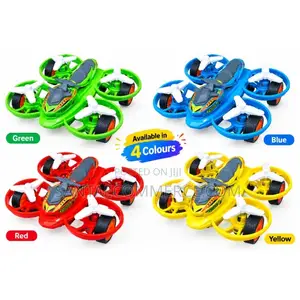 4-in-1 Flying Car Drone Toy – Green, Blue, Red & Yellow