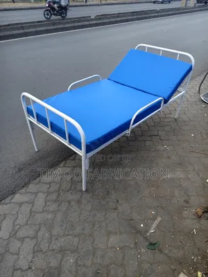 Hospital Word Blue and White Bed, With Sides Rail
