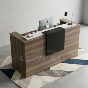 1.8m Custom Brown Reception Desk.