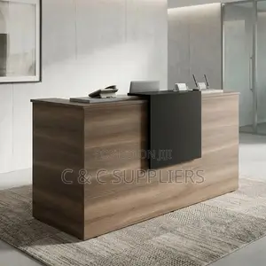 1.8m Custom Brown Reception Desk.