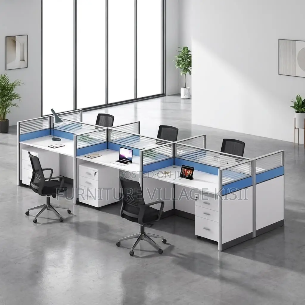 6-Person Organised Office Workstation System