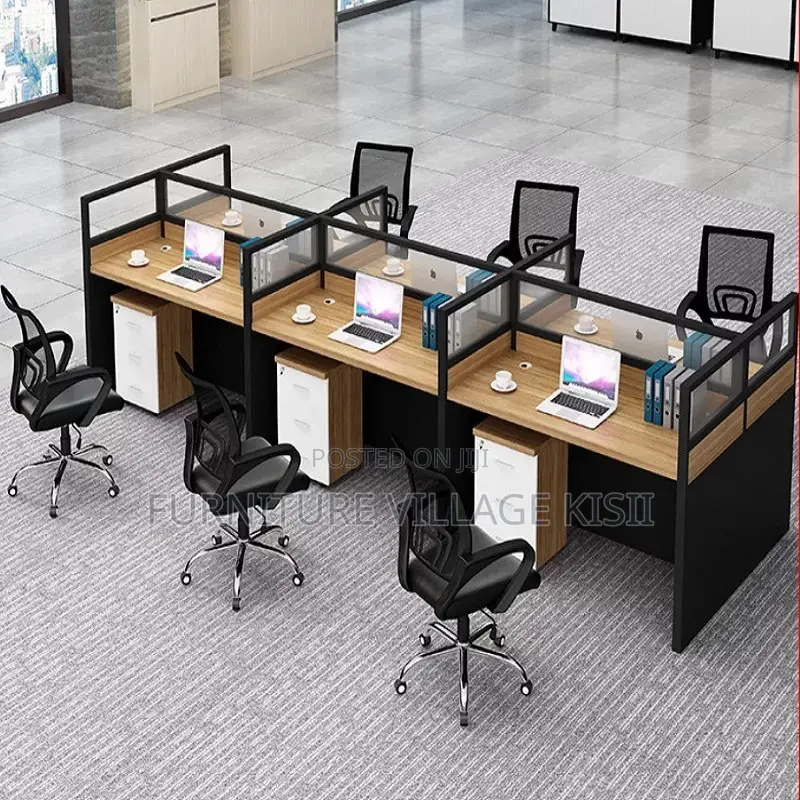 6-Person Organised Office Workstation System