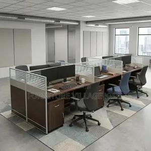 6-Person Organised Office Workstation System