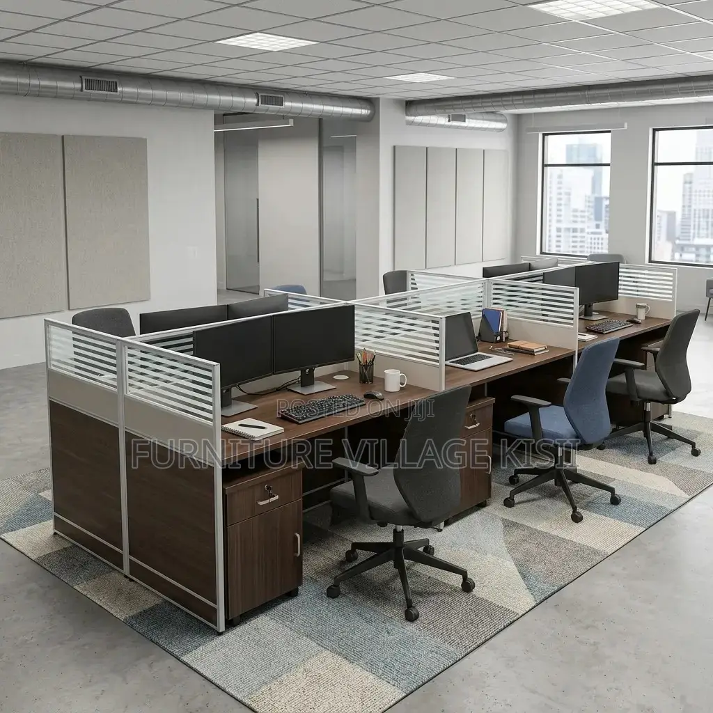 6-Person Organised Office Workstation System