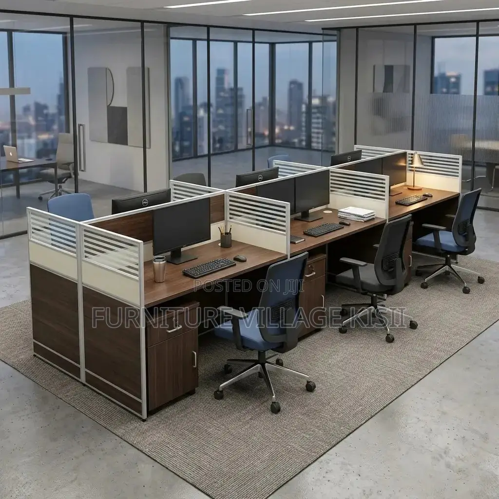 6-Person Organised Office Workstation System