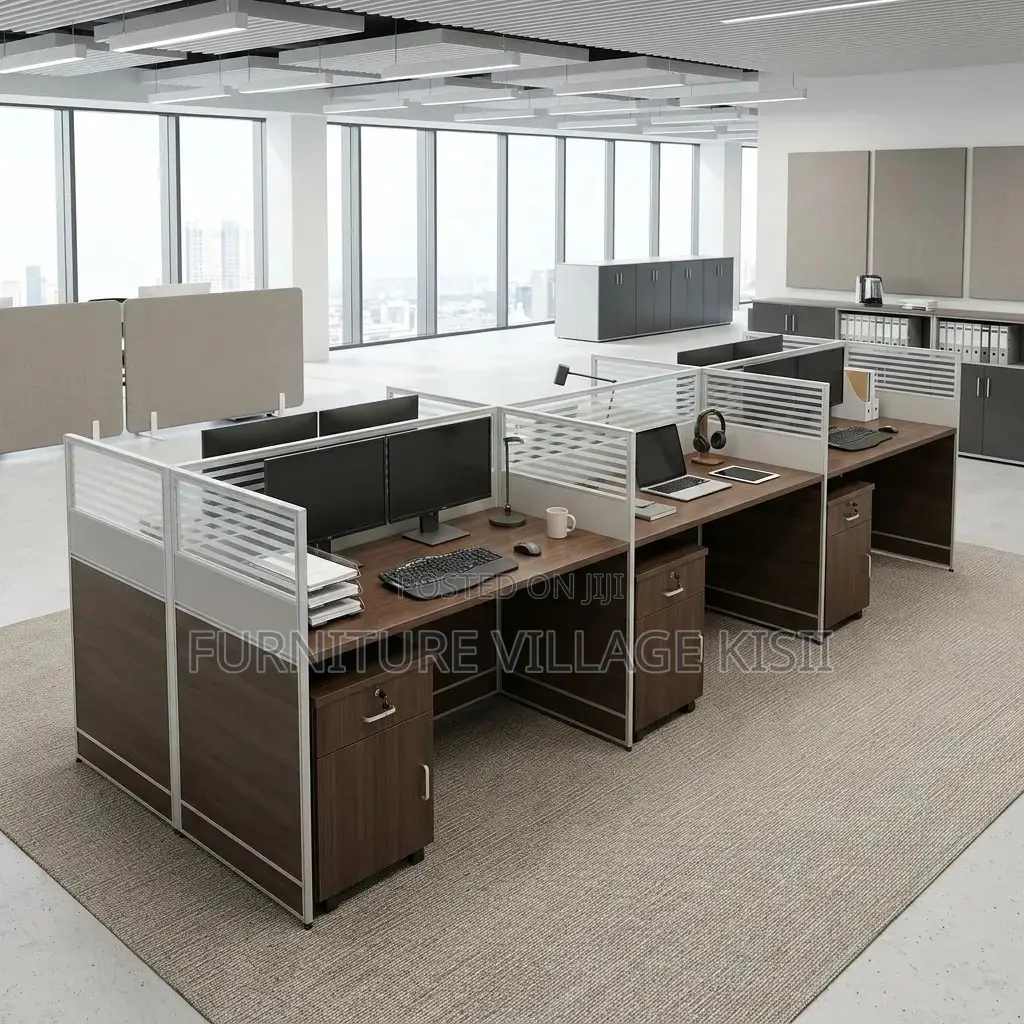 6-Person Organised Office Workstation System