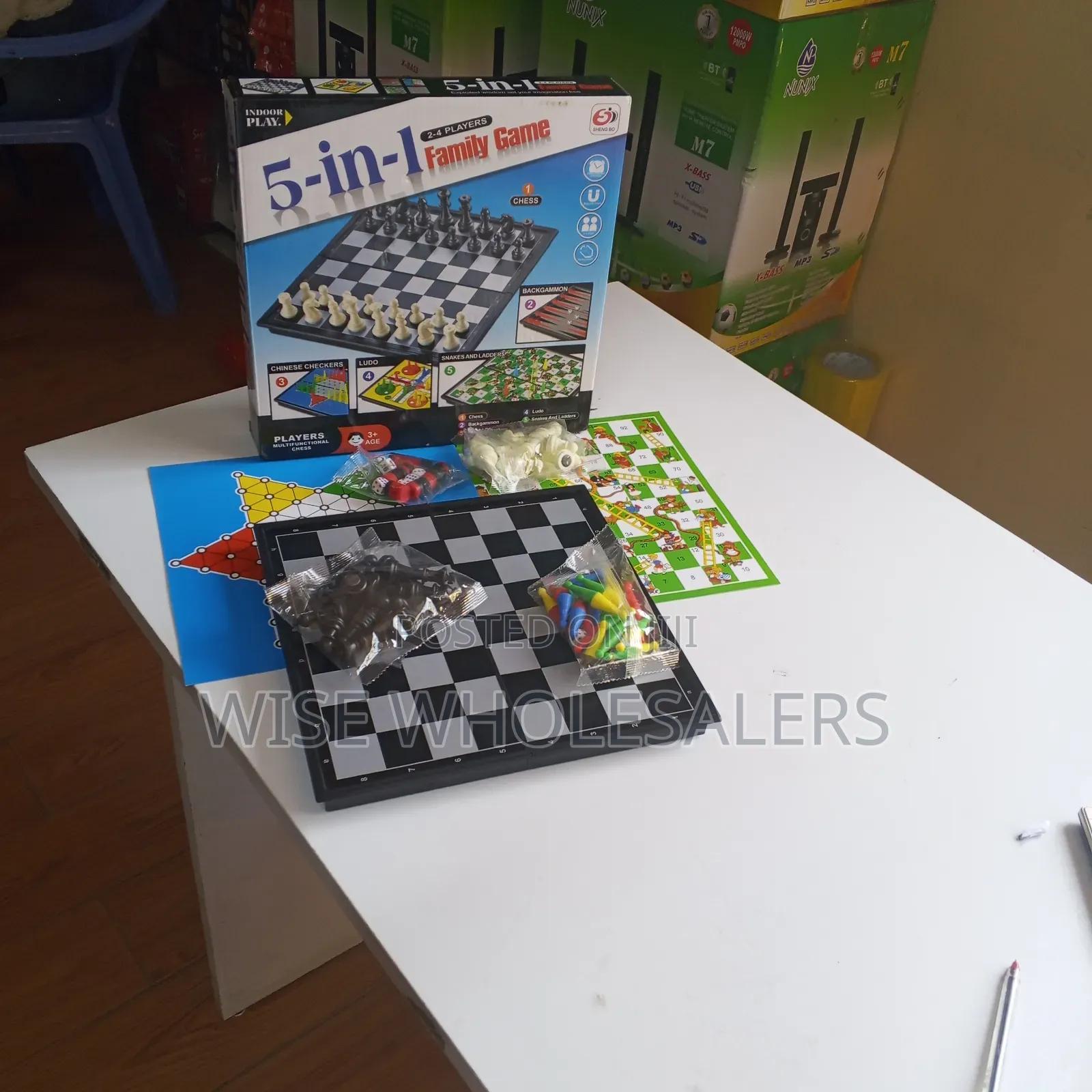 5 in 1 Magnetic Board Game Chess, Chinese Checkers, Backgammon, Snake