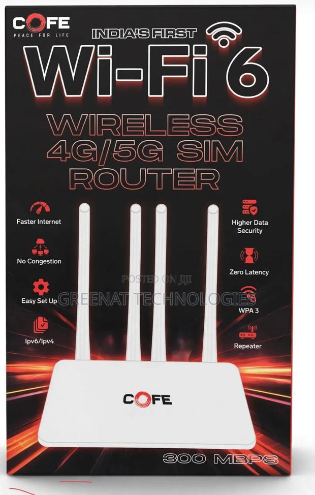 COFE Wi-Fi 6 Wireless 4g/5g SIM Router 300Mbps 4g/5g Router 4 Antennas