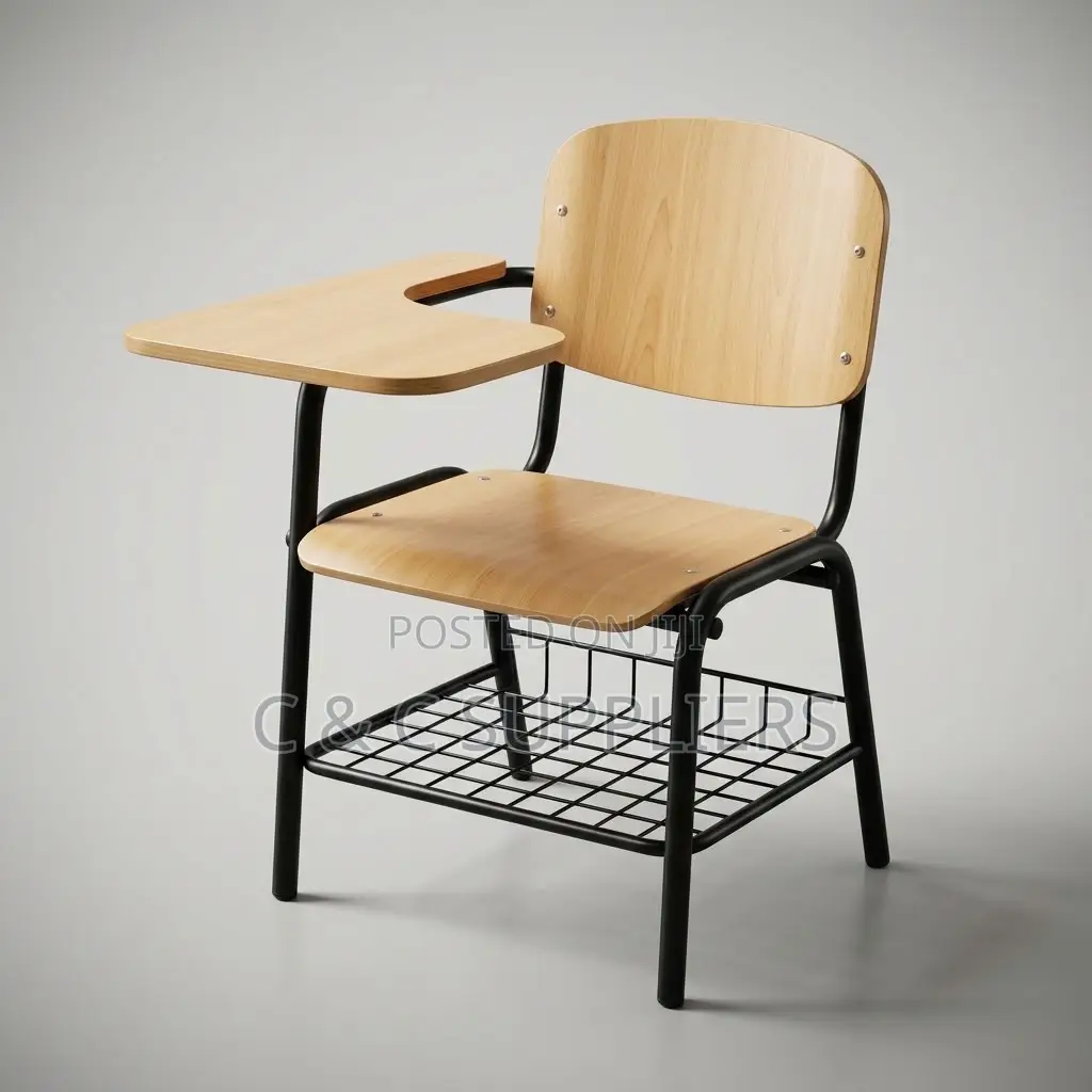 Classroom Study Chair With Writing Pad.