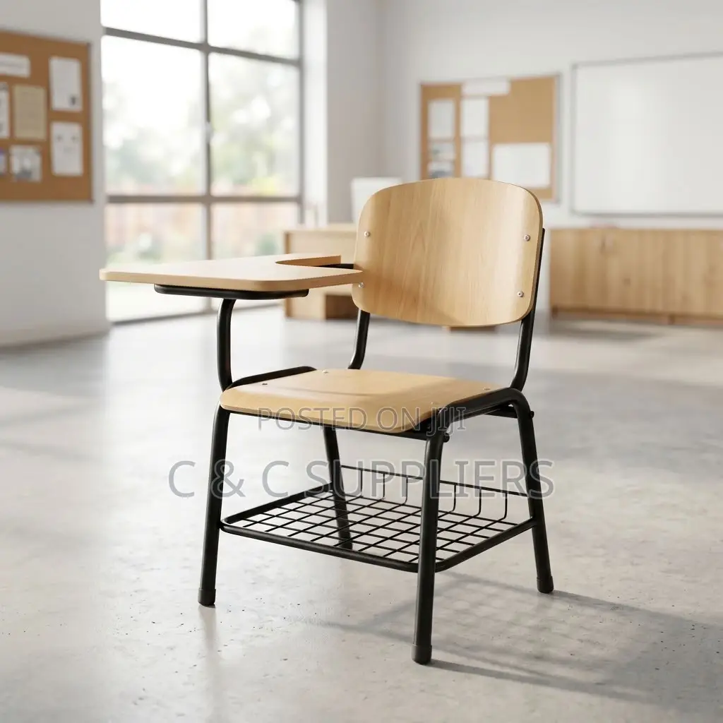 Classroom Study Chair With Writing Pad.
