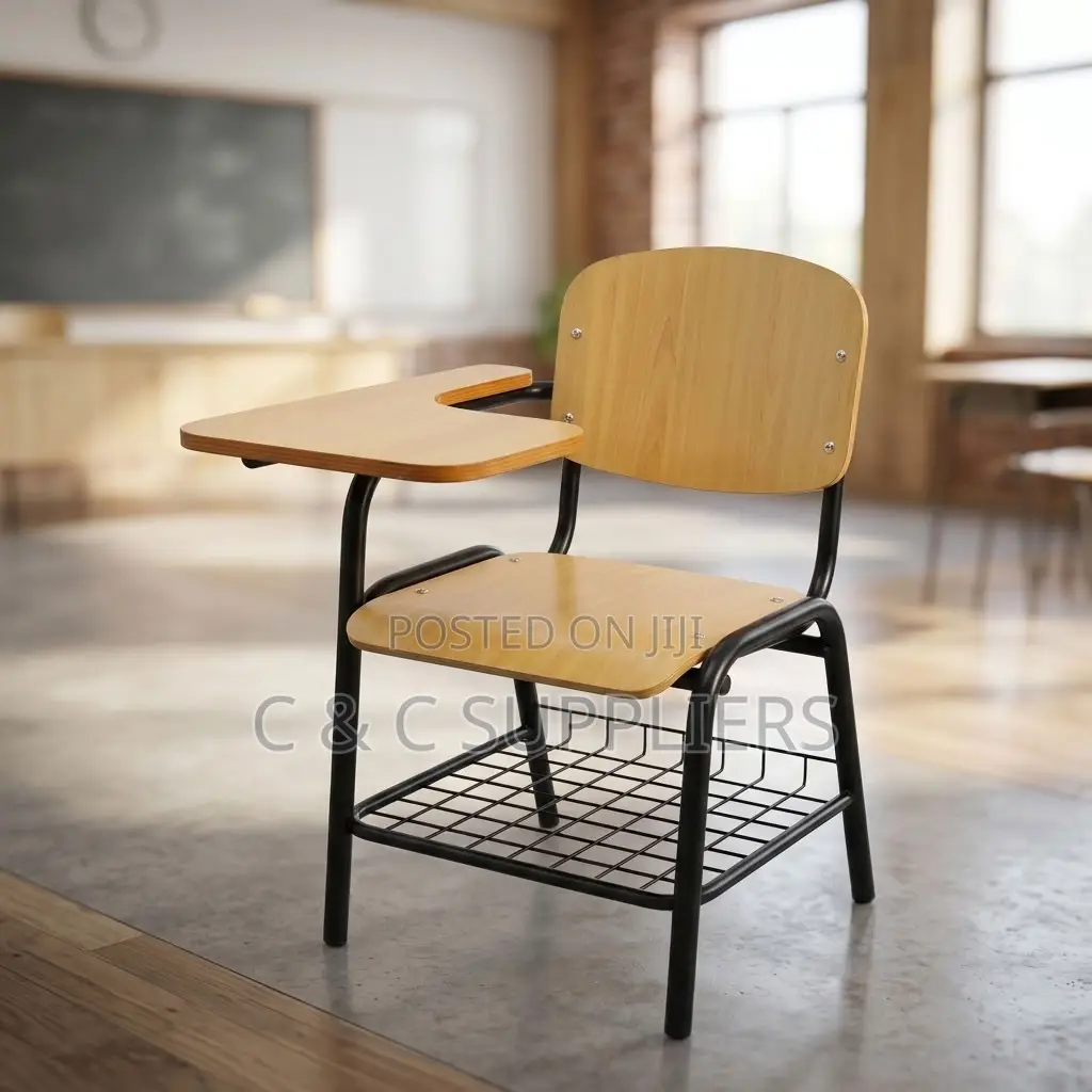 Classroom Study Chair With Writing Pad.
