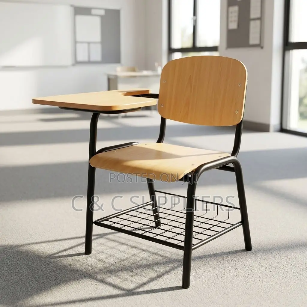 Classroom Study Chair With Writing Pad.