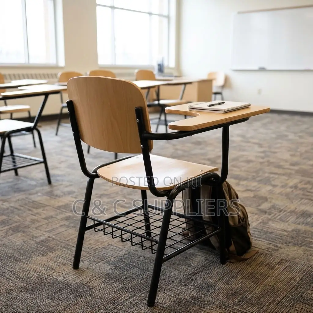 Classroom Study Chair With Writing Pad.