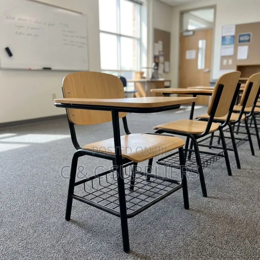 Classroom Study Chair With Writing Pad.