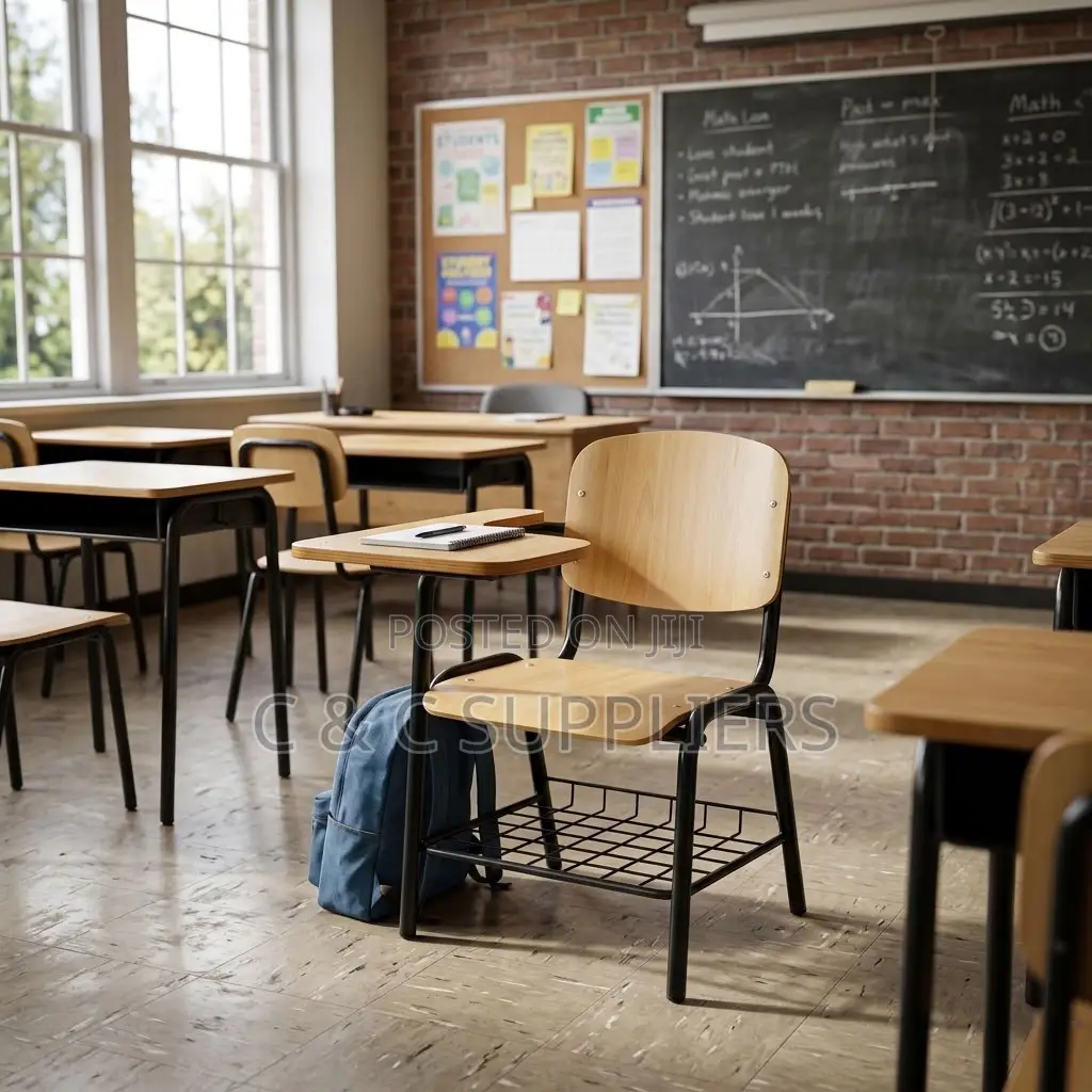 Classroom Study Chair With Writing Pad.