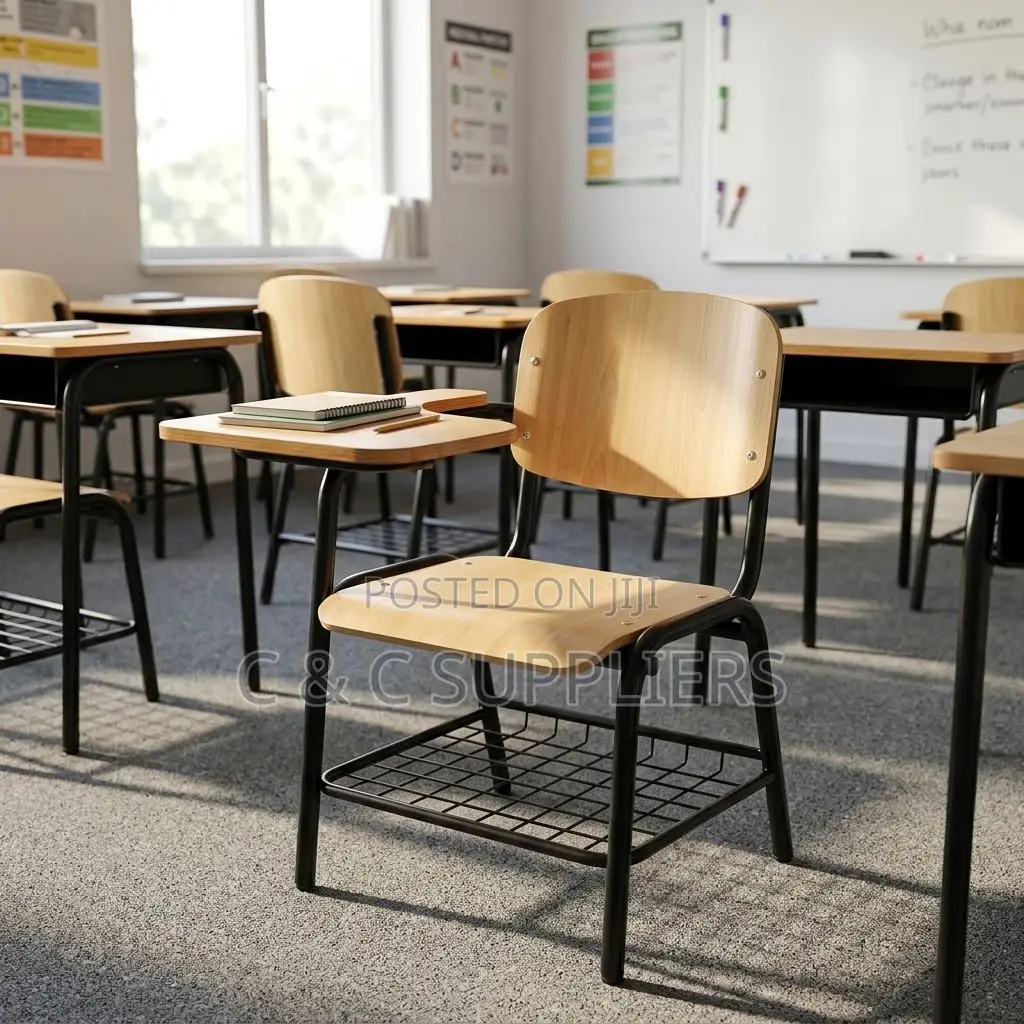 Classroom Study Chair With Writing Pad.