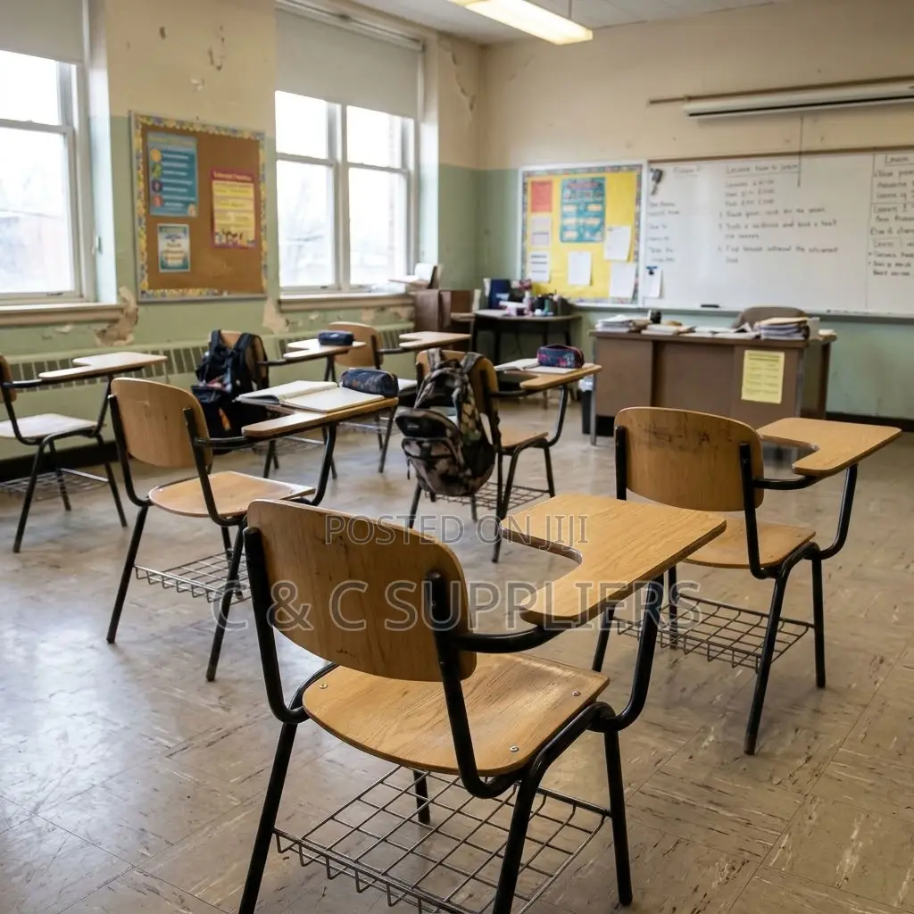 Classroom Study Chair With Writing Pad.