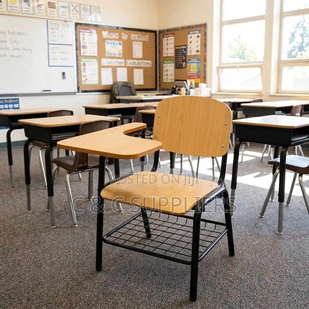 Classroom Study Chair With Writing Pad.