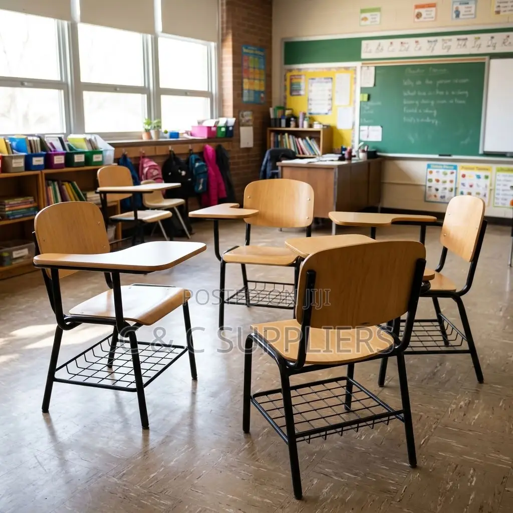Classroom Study Chair With Writing Pad.
