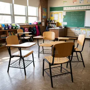 Classroom Study Chair With Writing Pad.