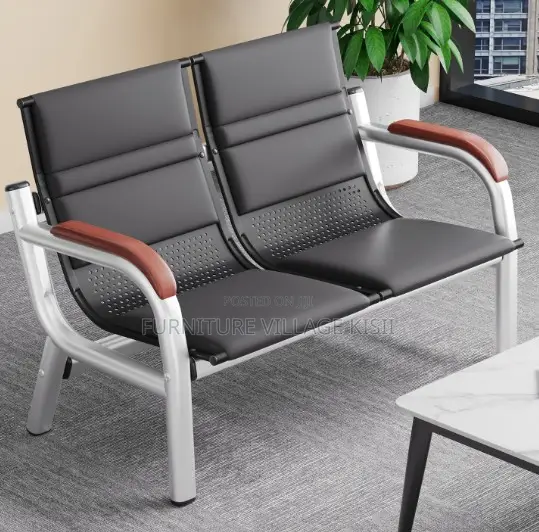 5-Seater Reception Office Sofa- Black and Brown