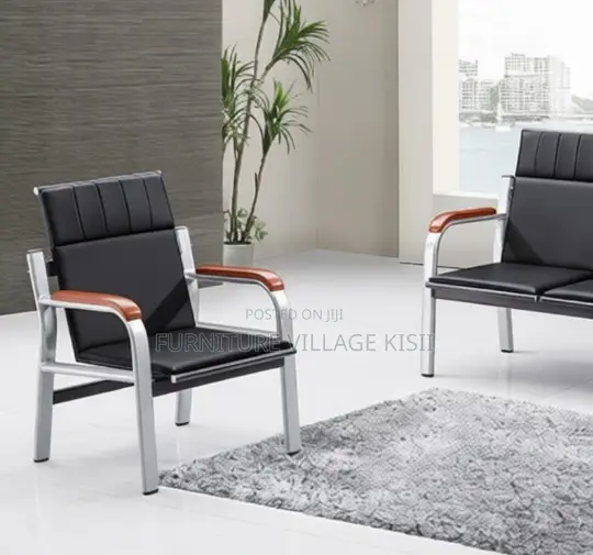 5-Seater Reception Office Sofa- Black and Brown