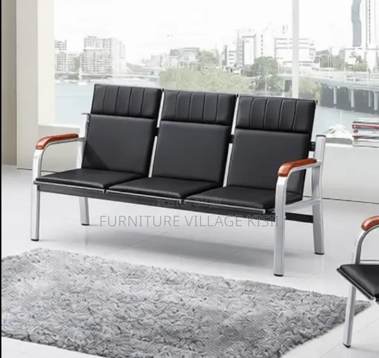 5-Seater Reception Office Sofa- Black and Brown