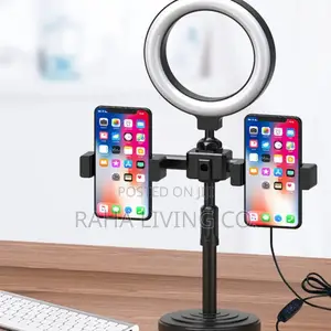 3 Colour LED Ring Light With Tripod Stand | Remote | 2 Phone Holders