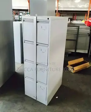 4 Drawer Metallic Organizer Cabinet With Vertical Security Bar