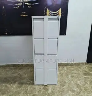 4 Drawer Metallic Organizer Cabinet With Vertical Security Bar