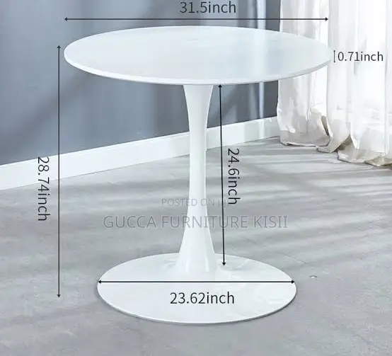 Glossy 80cm 4 Eames Seater Dining Table