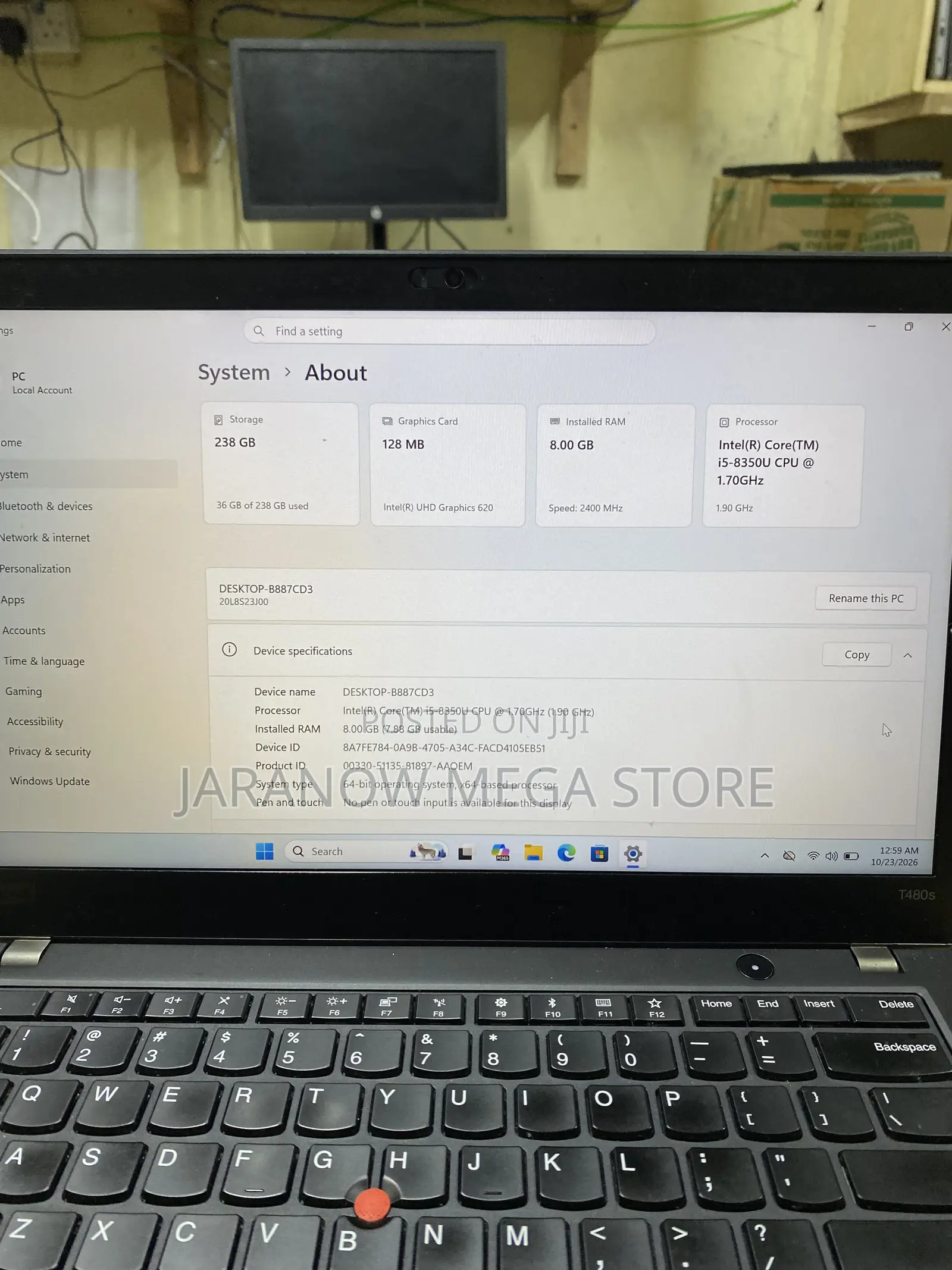 Laptop Lenovo ThinkPad T480s 8GB Intel Core i5 SSD 256GB