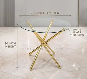 Modular Round Glass Dining Table.