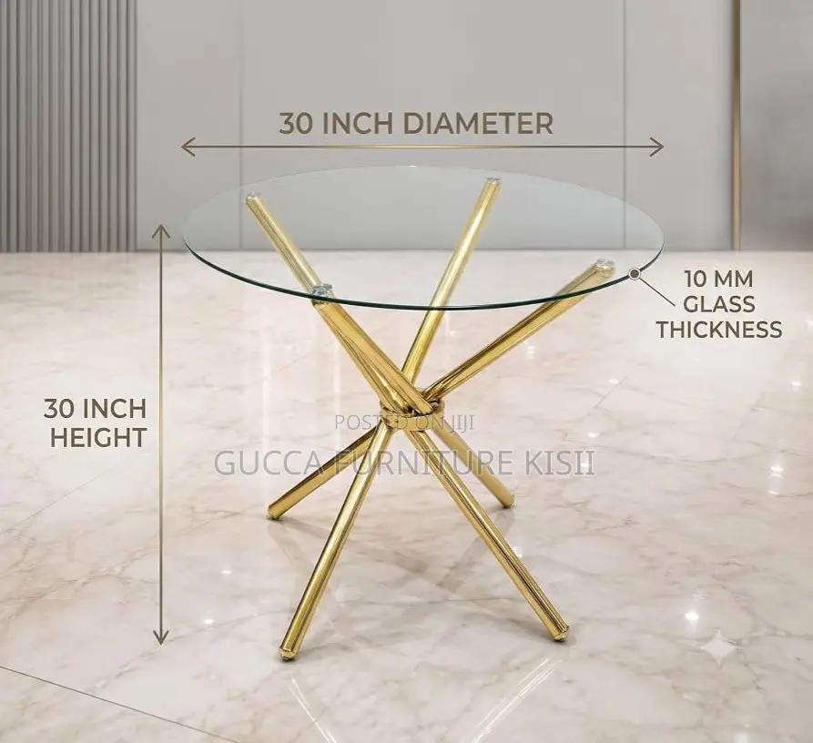 Modular Round Glass Dining Table.