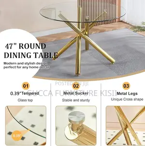 Modular Round Glass Dining Table.