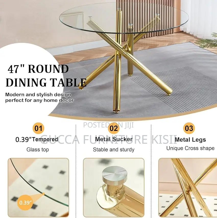 Modular Round Glass Dining Table.