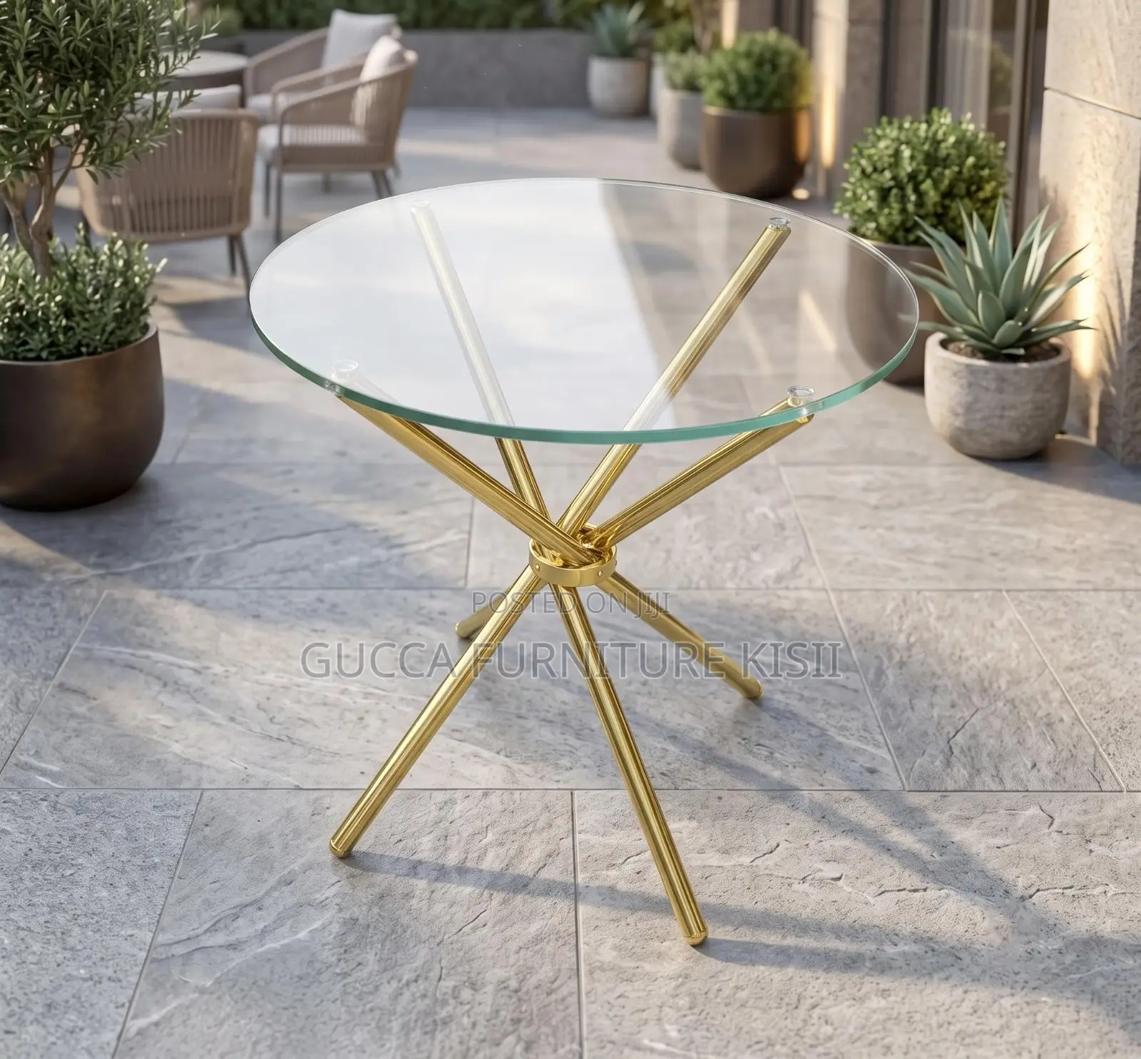 Modular Round Glass Dining Table.