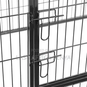 Portable Steel Foldable Pet Playpen Black Panels