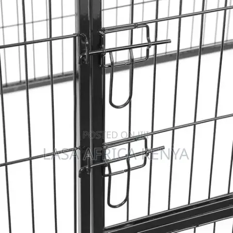 Portable Steel Foldable Pet Playpen Black Panels