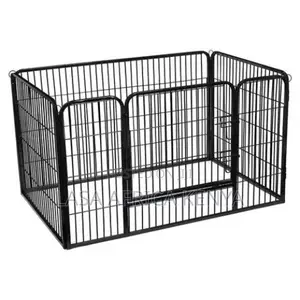 Portable Steel Foldable Pet Playpen Black Panels