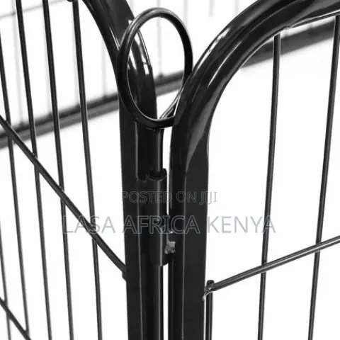 Portable Steel Foldable Pet Playpen Black Panels
