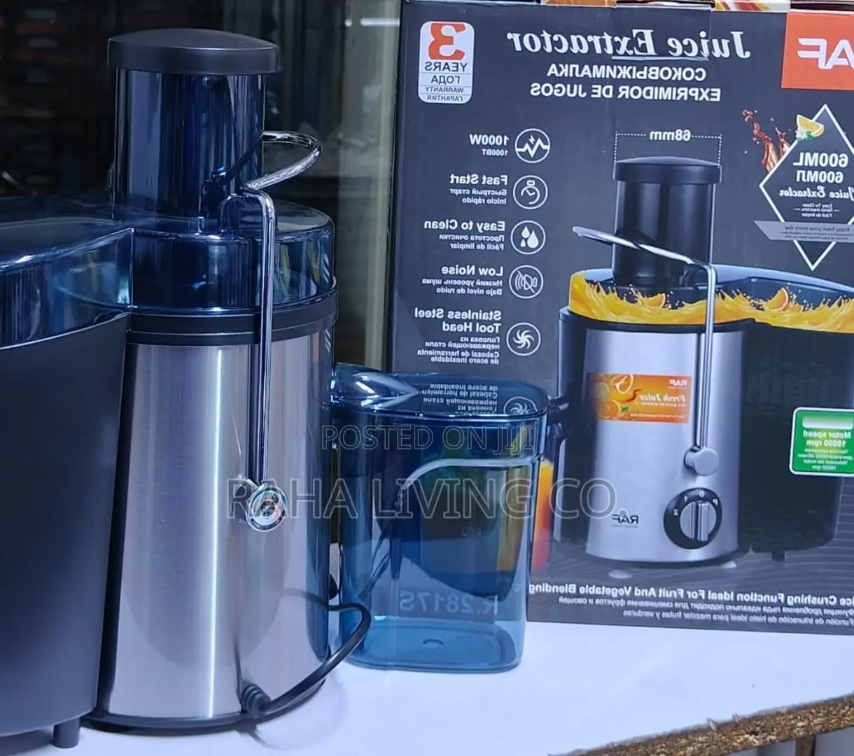 RAF 1000W Juice Extractor | Fast Start | Easy to Clean
