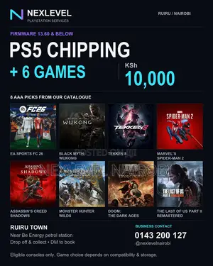 PS5 Chipping + 6 Games - Firmware 13.60 & Below