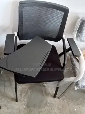 Modern Mesh Back Training Chair With Foldable Writing Tablet,
