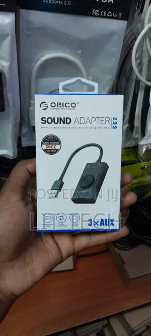 External USB Sound Card Adapter With Volume Control & 3 AUX Ports