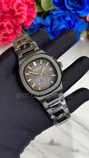 Patek Phillipe Official Watch for Men. Silver and Black. We Deliver!
