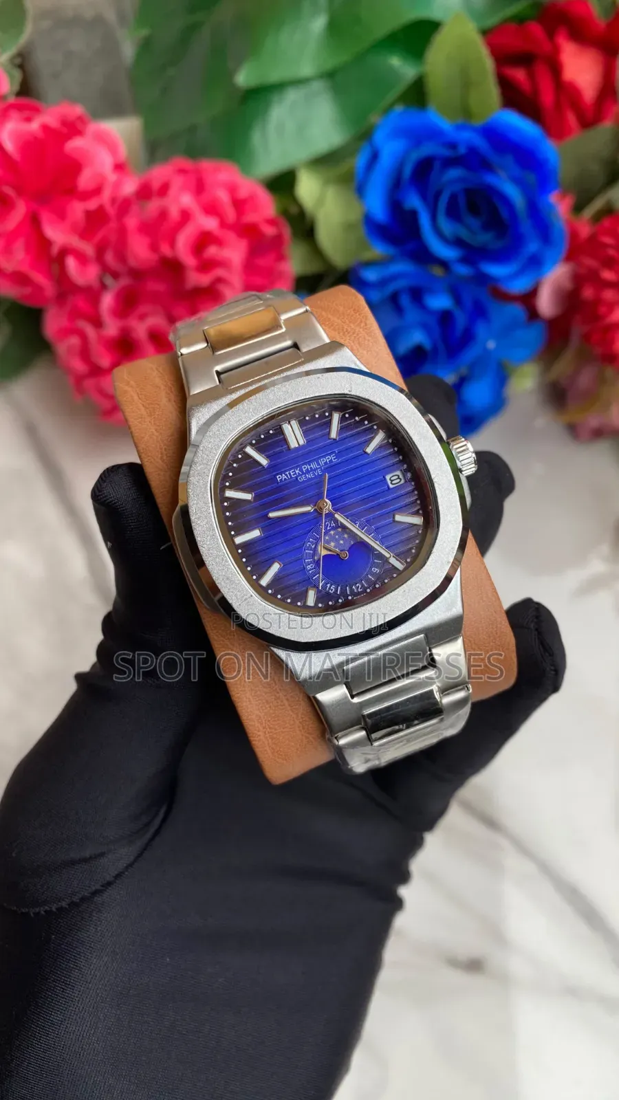 Patek Phillipe Official Watch for Men. Silver and Black. We Deliver!