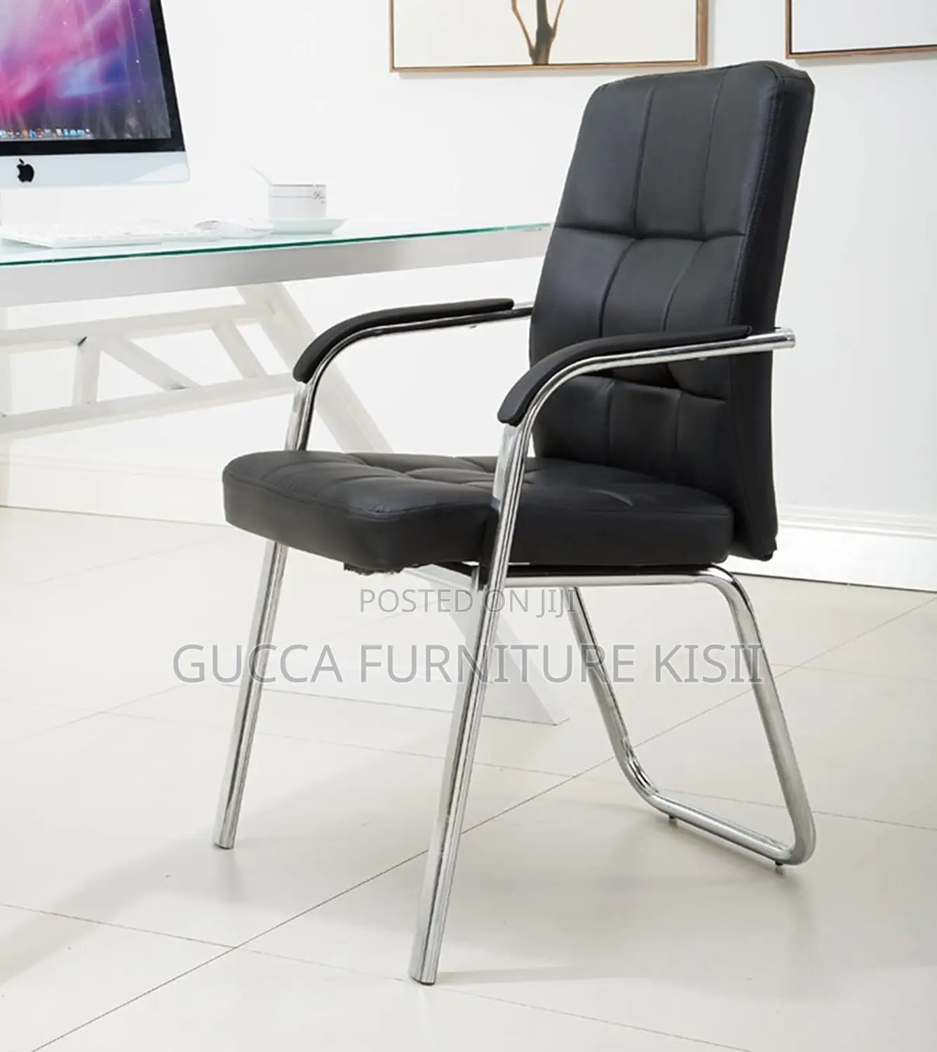 Midback Leather Cantilever Computer Office Chair